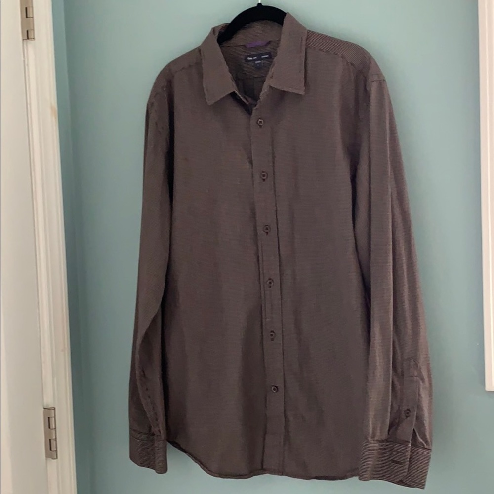 EUC GAP brown button down